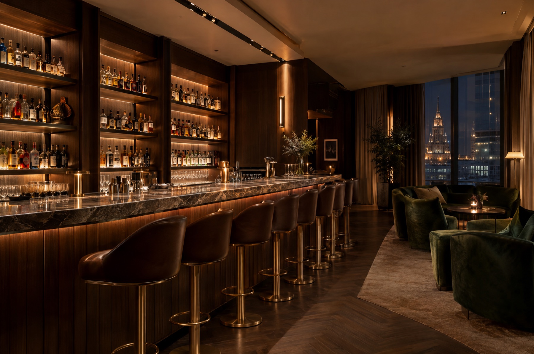 A Moscow restaurant for 80–150 guests, project visualisation 2